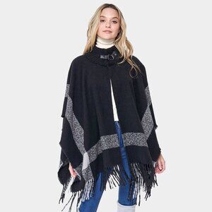 Fringe Open Cape Poncho- NWT